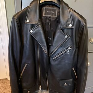 Bugatchi Black Leather Jacket